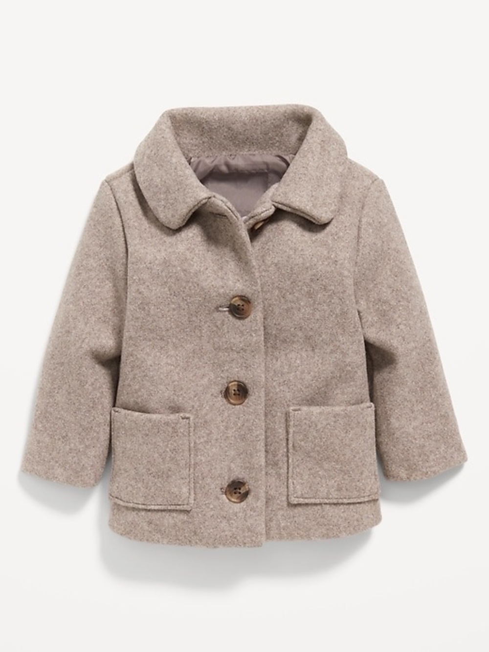 Unisex Toddler Peacoat in Taupe